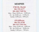  Neely&#39;s Bar-B-Que Restaurant Menu Memphis &amp; Nashville Tennessee 1990&#39;s - £12.51 GBP