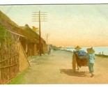 Workers &amp; Cart Postcard Japan Hand Colored 1900&#39;s - $11.88