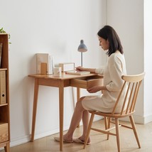 Desk 100% Solid Wood Natural Wood Computer Desk - Oak - £161.43 GBP