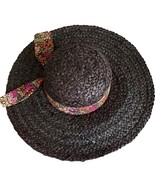 Betsey Johnson Black Floppy Derby Day Straw Hat O/S - $30.00