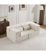 White Mahjong Sofa Bed - Convertible, Modular Loveseat, No Assembly - $8,628.74 MXN