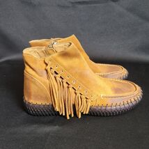 Antelope Size 37 / 6.5-7 US Suede Moccasins Boots Shoes Side Zip NEW! Ha... - $666.65 MXN