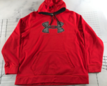 Under Armour Hoodie Mens 2XL Bright Red Sweatshirt Camo Logo Embroidery ... - $18.49