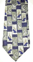 Maison De Bonneterie Mens Blue Gray Floral Silk Neck Tie Necktie - £3.72 GBP