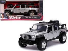 2020 Jeep Gladiator Pickup Truck Silver w Black Top Fast &amp; Furious Series 1/24 D - £33.23 GBP