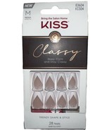 KISS Classy Medium Nails #83604 French White Tip Natural Pink(NEW)See Al... - $20.36 CAD