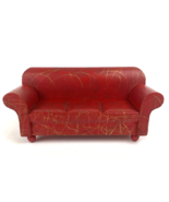 Vintage Dollhouse Furniture Sofa Couch Red Wood Miniature Strombecker 6 ... - €22,28 EUR