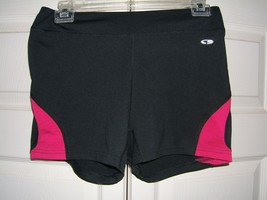 LADIES WOMENS CHAMPION GYM ATHLETIC BLACK WITH PINK STRIPES SHORTS SIZE ... - $9.85