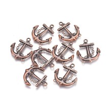 Bulk 50 Anchor Pendants Antiqued Rustic Copper 30mm/1.25&quot; Steampunk Vint... - $22.44