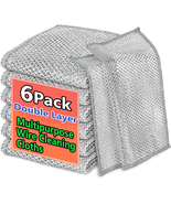 6PCS Double-Layer Wire Dishcloth, Non-Scratch Wire Dishwashing Rags, Mul... - $9.78