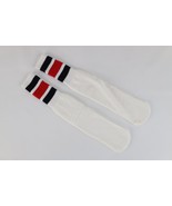 Vintage 70s Streetwear Striped Color Block Cotton Tube Socks Mens Large USA - €42,48 EUR