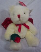 Russ ROSE PETAL WHITE &amp; RED ANGEL TEDDY BEAR 5&quot; Plush Stuffed Animal NEW - £12.85 GBP