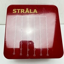 Ikea STRALA LED String Light Curtain 48 Stars Outdoor/Indoor White w/Metal Tin - £43.82 GBP
