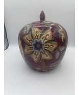Chinese Ginger Jar with lid Floral design butterflies Colorful 10.5” Tall - £29.75 GBP