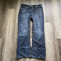 Seven7 Jeans Mens Size 34x32 Denim Boot Cut Distressed Whiskers Flap Poc... - $24.94