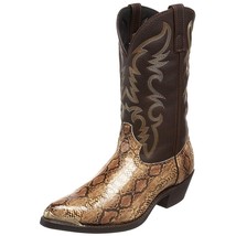 Retro Men Women Boots Golden Head Snake Skin Faux Leather Winter Shoes Embroider - £56.37 GBP