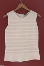 NWT Theory Designer Gaian White Leather Peplum Stripe Blouse Pryor Top 1... - £105.03 GBP