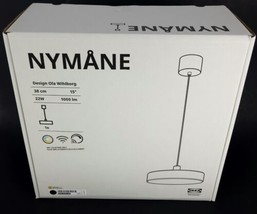 Ikea NYMANE LED Pendant Lamp Wireless Dimmable Black Anthracite 15" New - $168.29