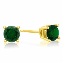 14K Yellow Gold 0.61 CARAT Green Diamond  Solitaire Men&#39;s Single Stud Earring - £328.01 GBP