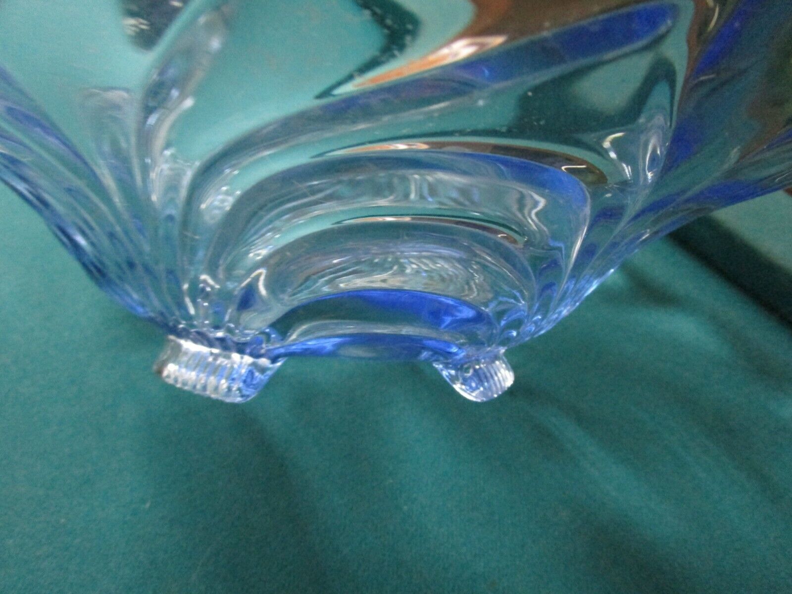Footed Bowl Depression Pink Blue Glass Pick 1  Item image 10