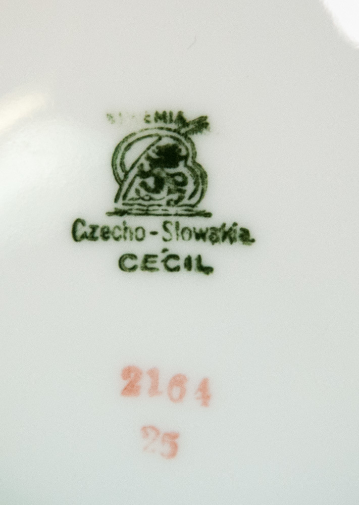 Bohemia Ceramic Cecil 2-Handled Sugar Bowl Lid Gold Trim Czechoslovakia 2164 25 Item image 5