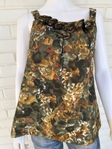 J. CREW Tank Top Blouse 100% Silk With Rosettes Size 10 - £28.91 GBP