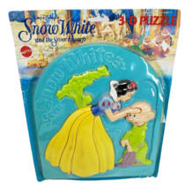 VINTAGE 1993 SNOW WHITE AND THE SEVEN DWARFS 3D PLASTIC TRAY PUZZLE IN P... - $46.55