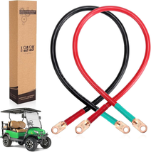10L0L 4 AWG 25-Inch Battery Cables Set for Golf Cart, 2ft Power Cable - $38.60