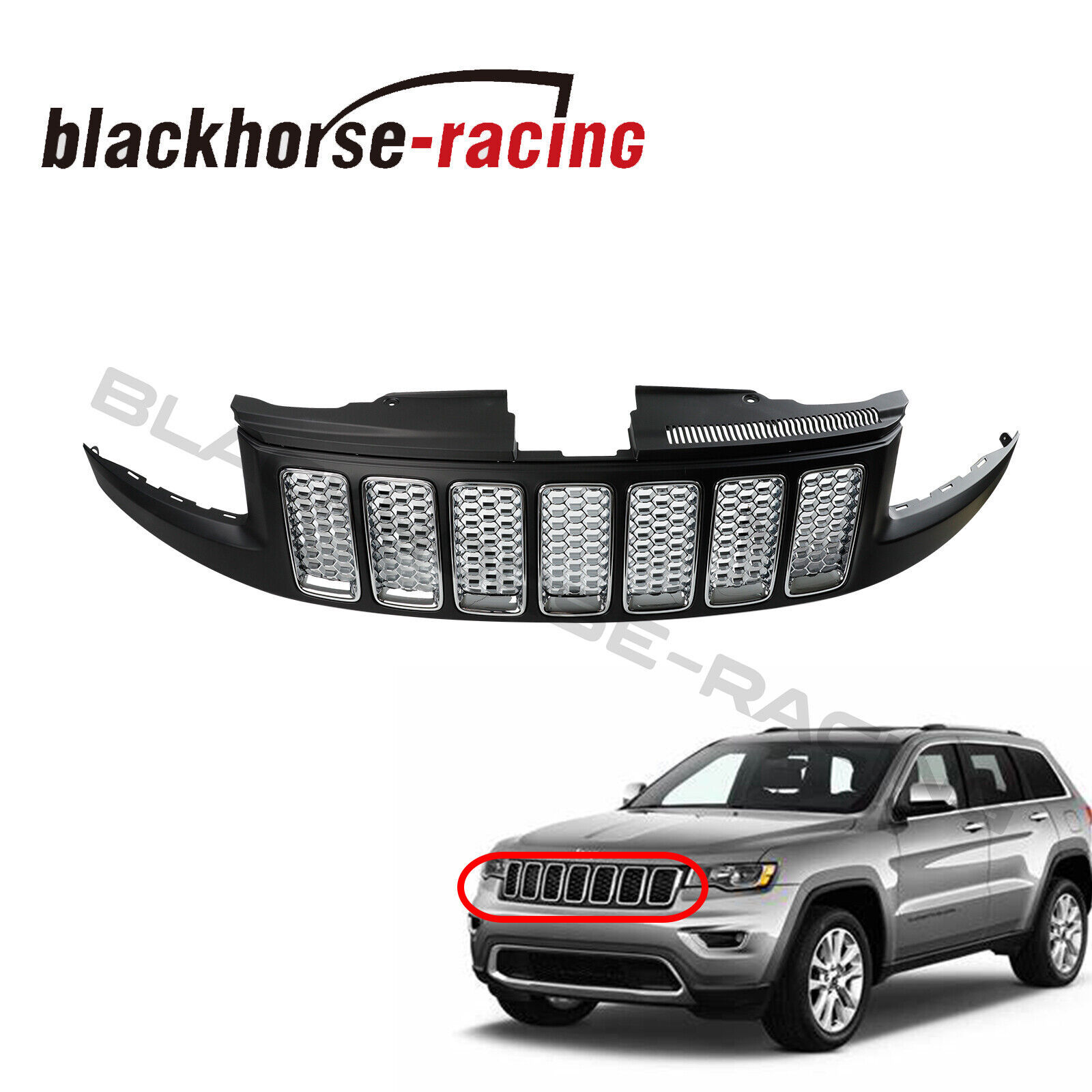 FRONT BUMPER HONEYCOMB MESH GRILLE GRILL FOR 14-16 JEEP GRAND CHEROKEE SRT8 TYPE - $196.25