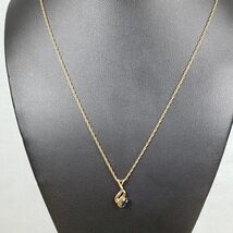 Vintage 1950s Krementz 14k Overlay Sapphire Crystal  Rhinestone Pendant ... - $53.17