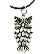 Silver Tone Owl Pendant Necklace - $7.29 CAD