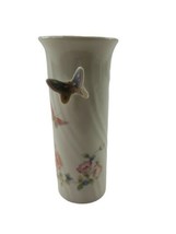 Vintage Porcelain Pink 3D Butterfly Flowers Vase by Takahashi Joy San Francisco - $4.90