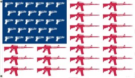 AMERICAN GUNS 2ND AMENDMENT 3X5 FLAG military rifle strips pistol stars ... - £7.54 GBP