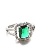 Color: Emerald Green,Size: 9 - Blissful Princess Cut Ring - $76.57 CAD