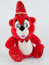Classic Toy Co Wizard Hat Bear Plush Red 20" Stars Moon Sparkle Stuffed Glasses - £19.97 GBP