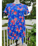 Lands End Sun Cover Rash Guard Swim Top Blouson Tunic Cover Up XS 2-4 Fl... - €12,76 EUR