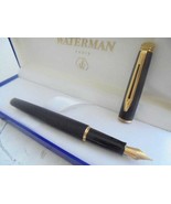 WATERMAN HEMISPHERE fountain pen in matte black and gold In it&#39;s gift bo... - $89.00