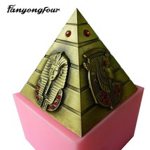 Egyptian Pyramid Fondant Sugar craft Chocolate Cake Decor Candle Silicon... - £10.58 GBP+