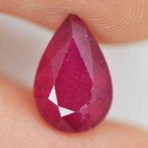 Red Ruby Gemstone Red Pear Loose Certified Natural Precious Treated 2.96 Carat - £280.31 GBP