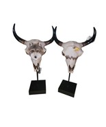  Alpha Wolf Spirit And Eagle Totem On Buffalo Bull Skull Stake Statue 17.5&quot; - $58.63 CAD