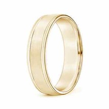 ANGARA Comfort Fit Satin Finish Contemporary Wedding Band for Him in 14K Gold - £650.28 GBP
