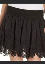 ISABEL MARANT Womens Black Eyelet Cotton Silk Blend Skirt Waist 28 Inches - £31.06 GBP