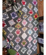 Antique Basket Type Pattern Quilt 54&quot; x 82&quot; Summer Weight Repair - $407.03 CAD
