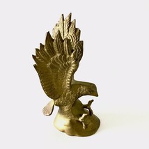 Vintage Solid Brass Eagle Statue Spread Wings HEAVY - $23.38