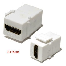 White Hdmi Connector Keystone Insert Jack Female To Female Adapter Coupler 5/Pk - $18.99