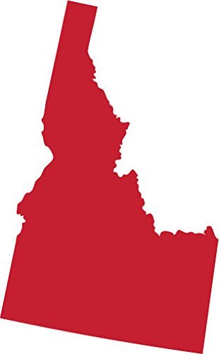 Picniva red Idaho ID map removable Vinyl Wall Decal Home Dicor 3 inchs wide - $3.91