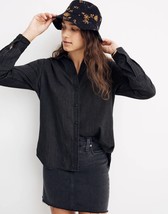 Madewell Denim Oversized Ex-Boyfriend Shirt Black Lunar Wash Size Medium - $15.88