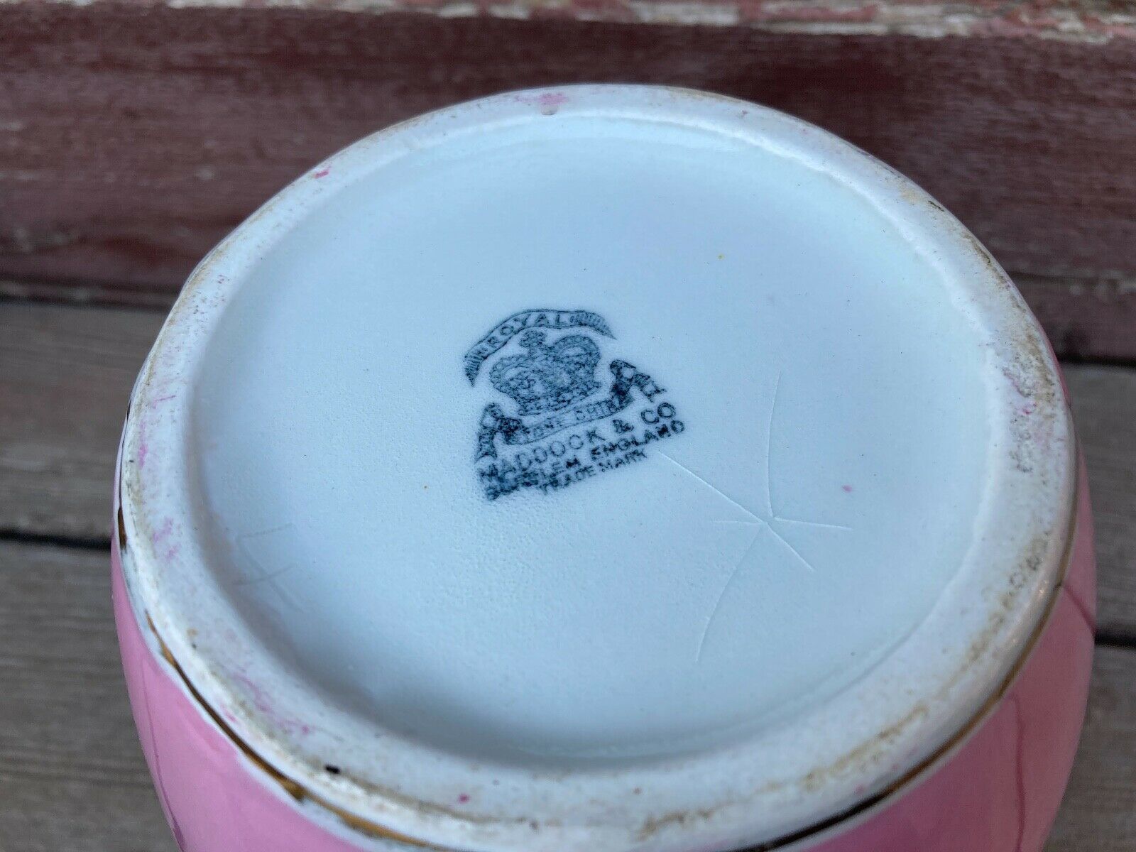 Antique Maddock & Co. Burslem England Pink Leaf Ironstone Pitcher 7