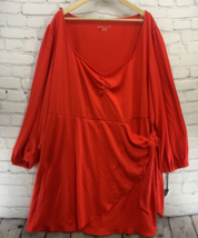Ava Viv Plus Sz Dress Womens Sz 4X Red Surplice 3/4 Sleeves NWOT - £19.73 GBP