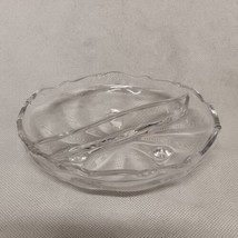 Heisey Waverly 2 Part Relish Dish 3 Toed Clear 6.25&quot; Swirl 5019/1519 - £10.35 GBP